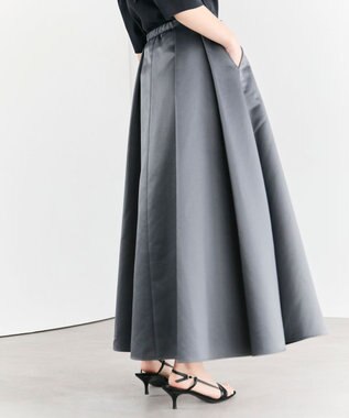 #Newans ヘビーサテンフレアースカート グレー