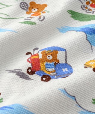 MIKI HOUSE HOT BISCUITS 【80-120cm】 リゾートビーンズ 腹巻き付き タック天竺素材 長袖パジャマ マルチカラー