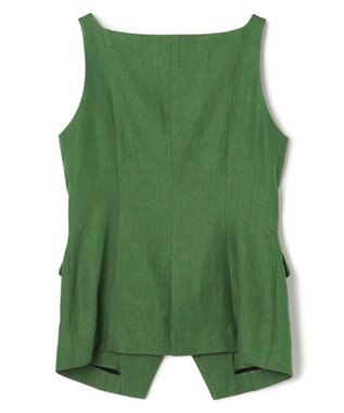 uncrave リネンオックスフォード ジレブラウス グリーン