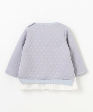 組曲 KIDS 【90-100㎝】ハートキルトジャガード トレーナー サックス系