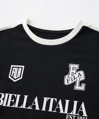 OP／FILA 【FILA】ショート丈半袖Tシャツ ブラック