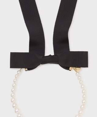 GRACE CONTINENTAL パールリボンネックレス ホワイト