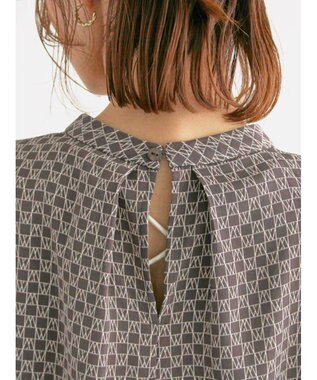 Te chichi パターンアソートボウタイブラウス グレー