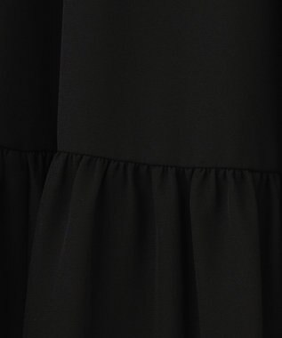 ICB 【洗える】エステルジョーゼット ティアードスカート ブラック系