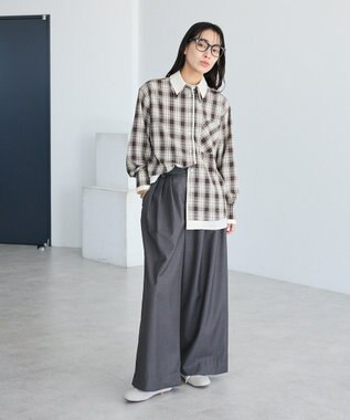 CRAFT STANDARD BOUTIQUE レイヤードライクチェックシャツ Brown