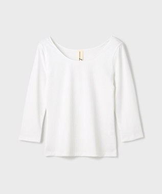 GRACE CONTINENTAL テレコボートネックトップ ホワイト