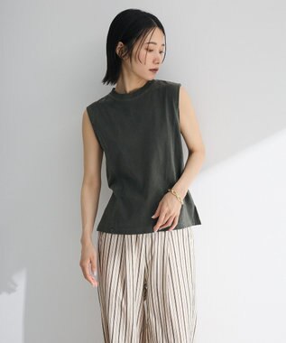 Green Parks ・ＤＯＵＢＬＥ　ＦＬＡＧＳ　ピグメント切替ノースリ Charcoal Gray