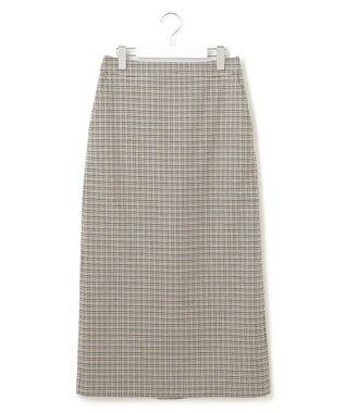 23区 L ガンクラブチェック タイトスカート ダークブラウン系3