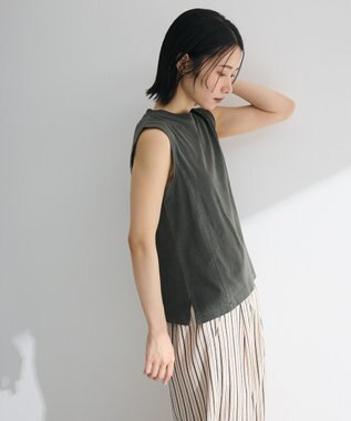 Green Parks ・ＤＯＵＢＬＥ　ＦＬＡＧＳ　ピグメント切替ノースリ Charcoal Gray