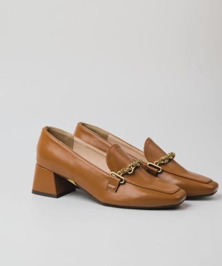 BONTRE 【PRECIEUX JOUET/プレシュウジュエ】マルチチェーンスクエアローファー キャメル