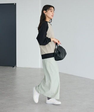 CRAFT STANDARD BOUTIQUE ナイロンダブルウエストIラインスカート Light Beige