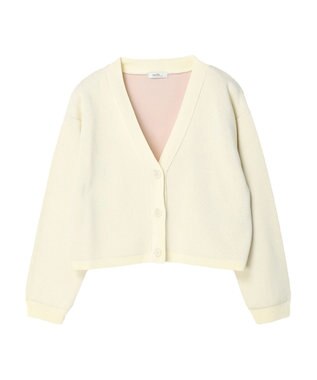 earth music&ecology バイカラースポンディッシュカーディガン Ivory