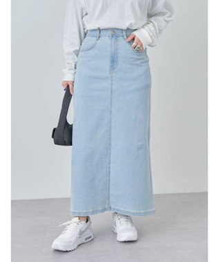 Green Parks ＧＵＭストレッチタイトデニムスカート Light Blue