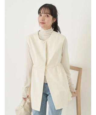 earth music&ecology ペプラムジレ Ivory