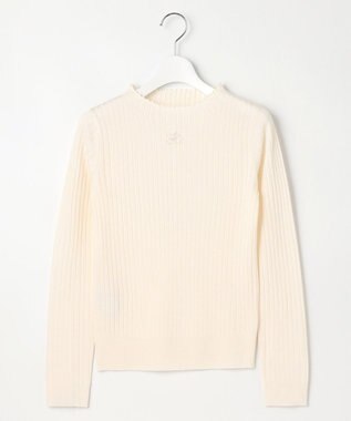 Feroux 【洗える】ロゴリブ プルオーバー ニット アイボリー系
