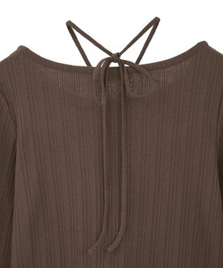 earth music&ecology チェーンリブホルターネックプルオーバー Brown