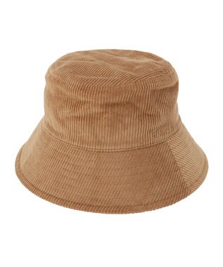 MOONBAT FURLA コール天バケットハット／ロゴ刺繍 キャメル