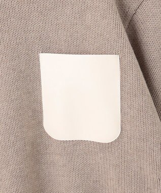 BEIGE， 【洗える】LEADER / フェイクレザーポケットクルーネックトップス Taupe