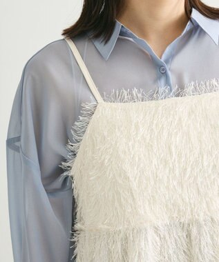 Green Parks ラメフリンジカットキャミソールビスチェ Ecru