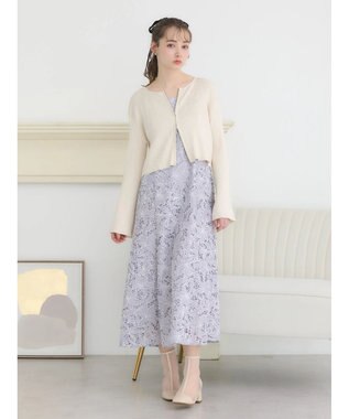 earth music&ecology ＳＥＴ２点　シアーブラウス＋レースキャミワンピース Lavender