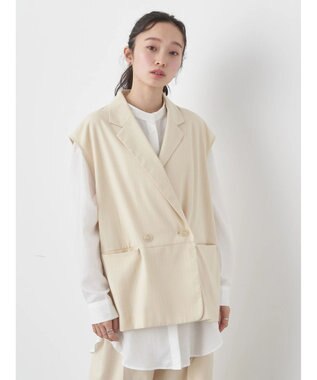 earth music&ecology ピンストライプジレ Beige