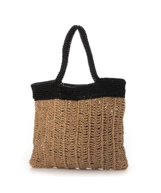 UNBILLION cachecache ペーパー切り替え横編みトートバッグ ブラック