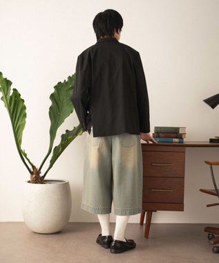 WEGO クロップドワイドデニムパンツ デニム淡加工色