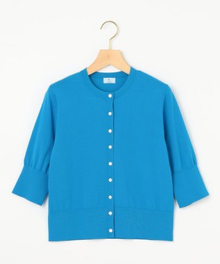 組曲 L ドライタッチ 5分袖カーディガン ターコイズブルー系