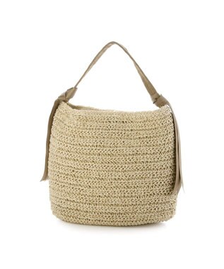 UNBILLION カシュカシュ cachecache / 下がりグログラン地柄編みトート カゴバッグ ベージュ