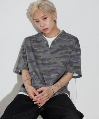 WEGO 【ユニセックス着用ITEM】キーネックフェイクレイヤードT（SS） 柄1