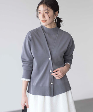 組曲 【2SET・WEB限定】パールボタン配色フリルツイン セット ライトグレー系
