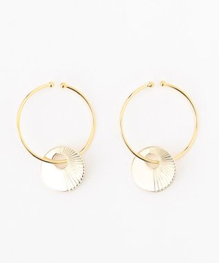 GRACE CONTINENTAL ラインコインフープイヤーカフ ゴールド