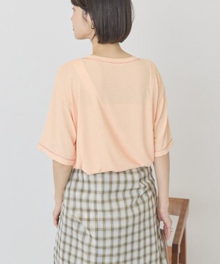 AMERICAN HOLIC 【先行予約】【マルチ機能】配色ステッチルーズTシャツ Orange