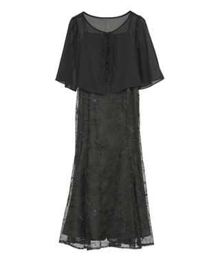 YECCA VECCA 【2点SET】フラワー柄スパンコール刺繍ドレス Green