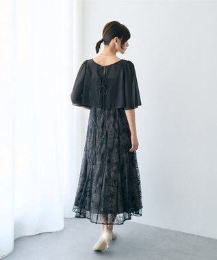 YECCA VECCA 【2点SET】フラワー柄スパンコール刺繍ドレス Charcoal Gray