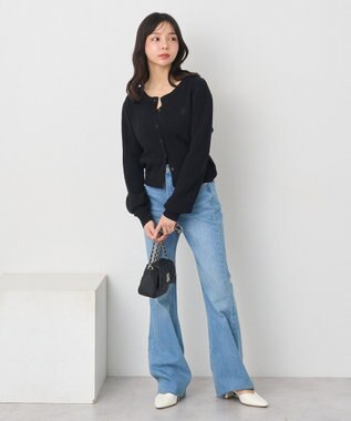 earth music&ecology ミニケーブルコンパクトカーディガン Black