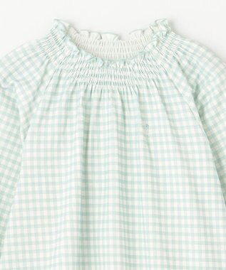 組曲 KIDS 【110-140㎝】シャーリングチェック トップス ミント系5