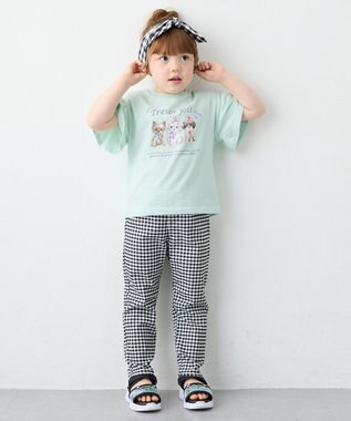 ANY KIDS 【洗濯機可能】ときめきストレッチ 総柄パンツ ギンガムチェック