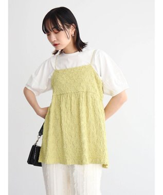 Green Parks カットＪＱキャミソール Light Green