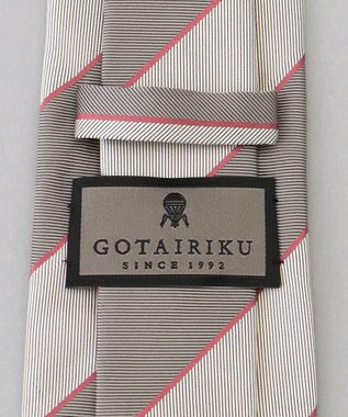 GOTAIRIKU  GOTAIRIKU別注【日本製】シルク ネクタイ_レジメンタル柄 グレー×ブラウン