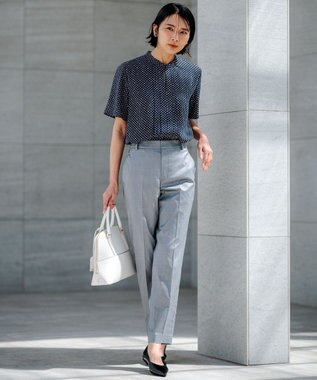 洗える/セットアップ対応】グロッシーコットンシャンブレー テーパード