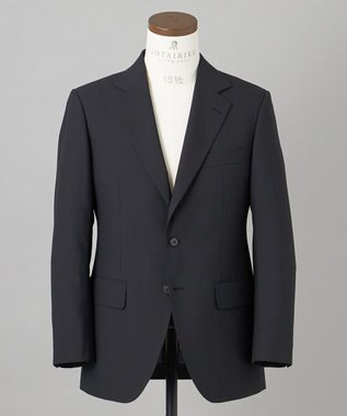 GOTAIRIKU 【オールシーズン対応】WOOL×POLYESTER ライトウェイト スーツ（ブラックストライプ） ブラック系1