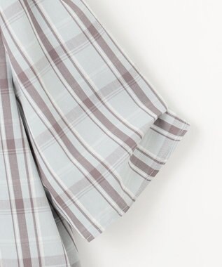 ANY SIS S 【洗える】ピケチェックT ブラウス ライトグリーン系3