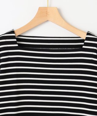 組曲 スクエアネックテール ロングＴシャツ ブラック系1