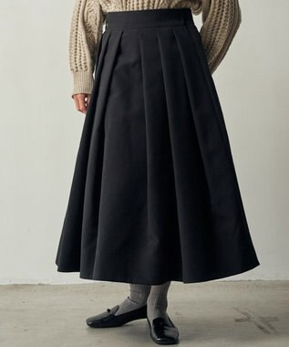 muuc トリプルクロス タックフレアスカート｜軽くてふっくらした三重織り生地・セットアップ可能