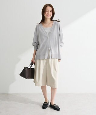 Green Parks ＶネックＺＩＰカーディガン Gray Mixture