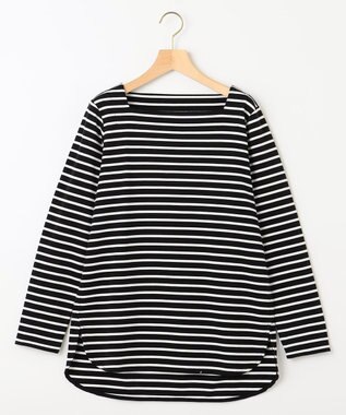 組曲 スクエアネックテール ロングＴシャツ ブラック系1