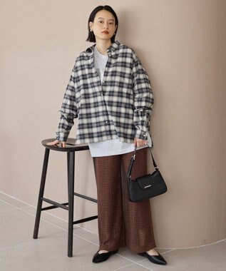 AMERICAN HOLIC ビエラ起毛チェックシャツ Gray