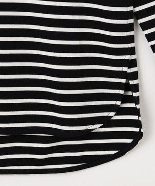 組曲 スクエアネックテール ロングＴシャツ ブラック系1