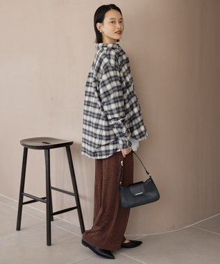 AMERICAN HOLIC ビエラ起毛チェックシャツ Gray